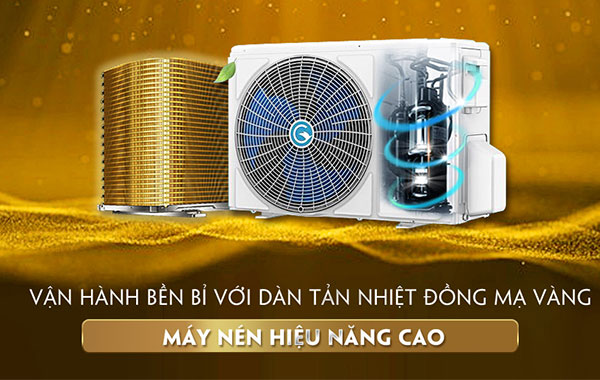 Máy lạnh Casper Inverter 1 HP HC-09IA32 - Dàn tản nhiệt đồng mạ vàng chống ăn mòn